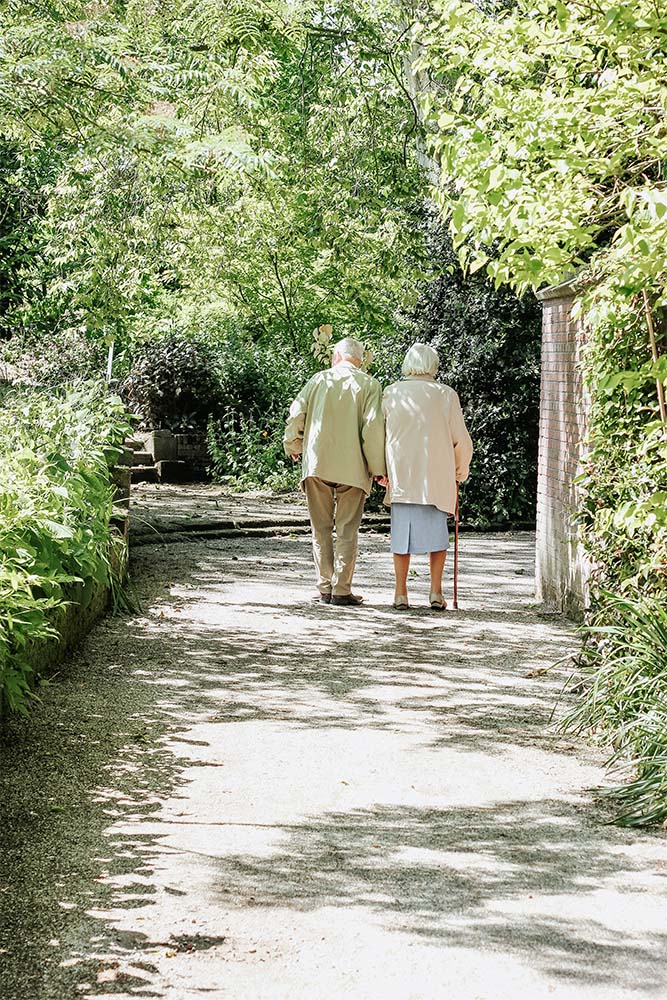 residents walking together